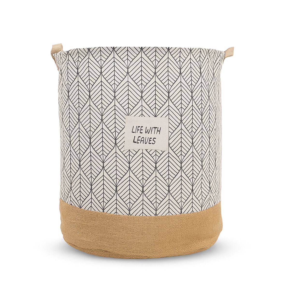 ARMONIA - Canasta de yute 40x50 hojas líneas decoración hogar Chile 690.