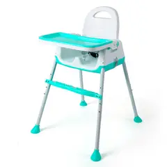 MON PETIT - Silla Comer Bebe Altura Regulable Easy Travel Agua Marina