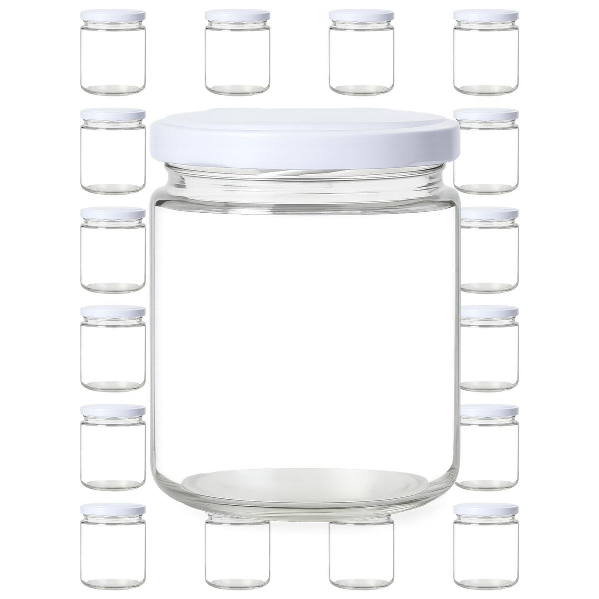 GENERICO - Frasco Conservero 460 Cc Con Tapa Metálica Pack 24 Unidades - Blanco