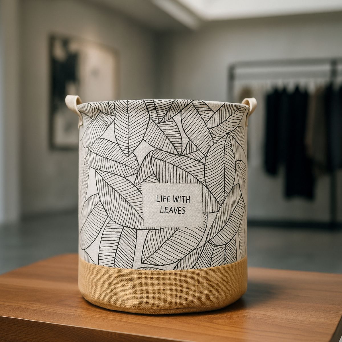 ARMONIA - Canasta de yute 40x50 hojas grandes decoración hogar Chile 693