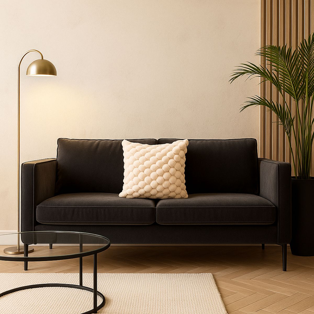 ARMONIA - Funda cojín beige burbuja 45x45 suave decoración Chile 651