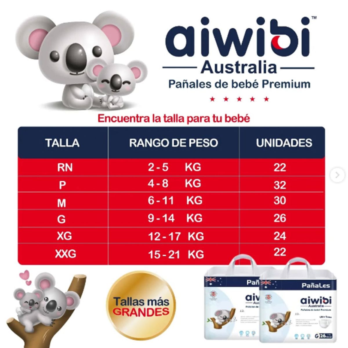 AIWIBI - Pañal Aiwibi Premium G 26
