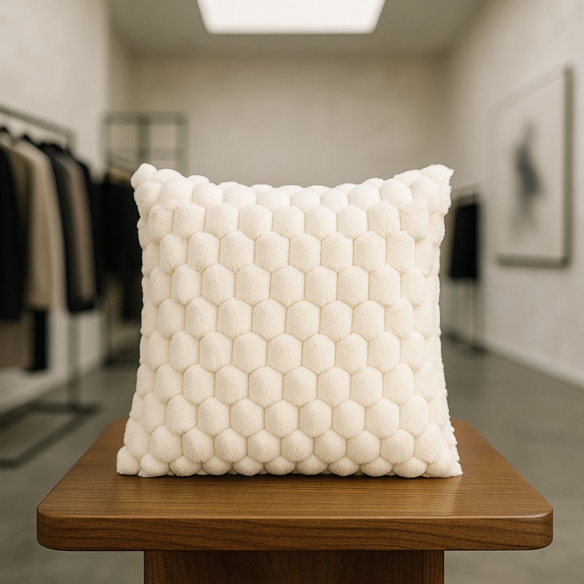 ARMONIA - Funda almohadón burbuja blanco 45x45 esponjoso hogar 651