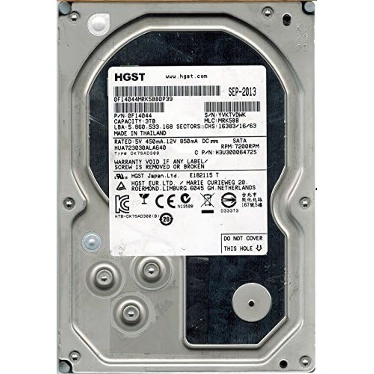 HITACHI - Hitachi Hgst Disco Duro 3tb 7.2k Rpm 64mb Cache 6g Sata 3.5