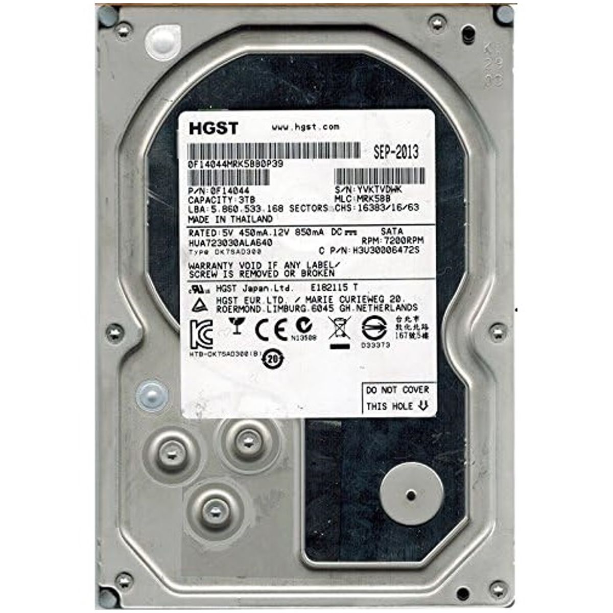 HITACHI - Hitachi Hgst Disco Duro 3tb 7.2k Rpm 64mb Cache 6g Sata 3.5