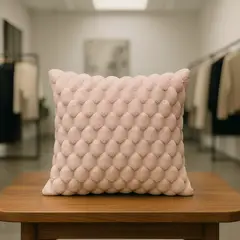 ARMONIA - Funda almohadón rosa burbuja 45x45 esponjoso hogar 651