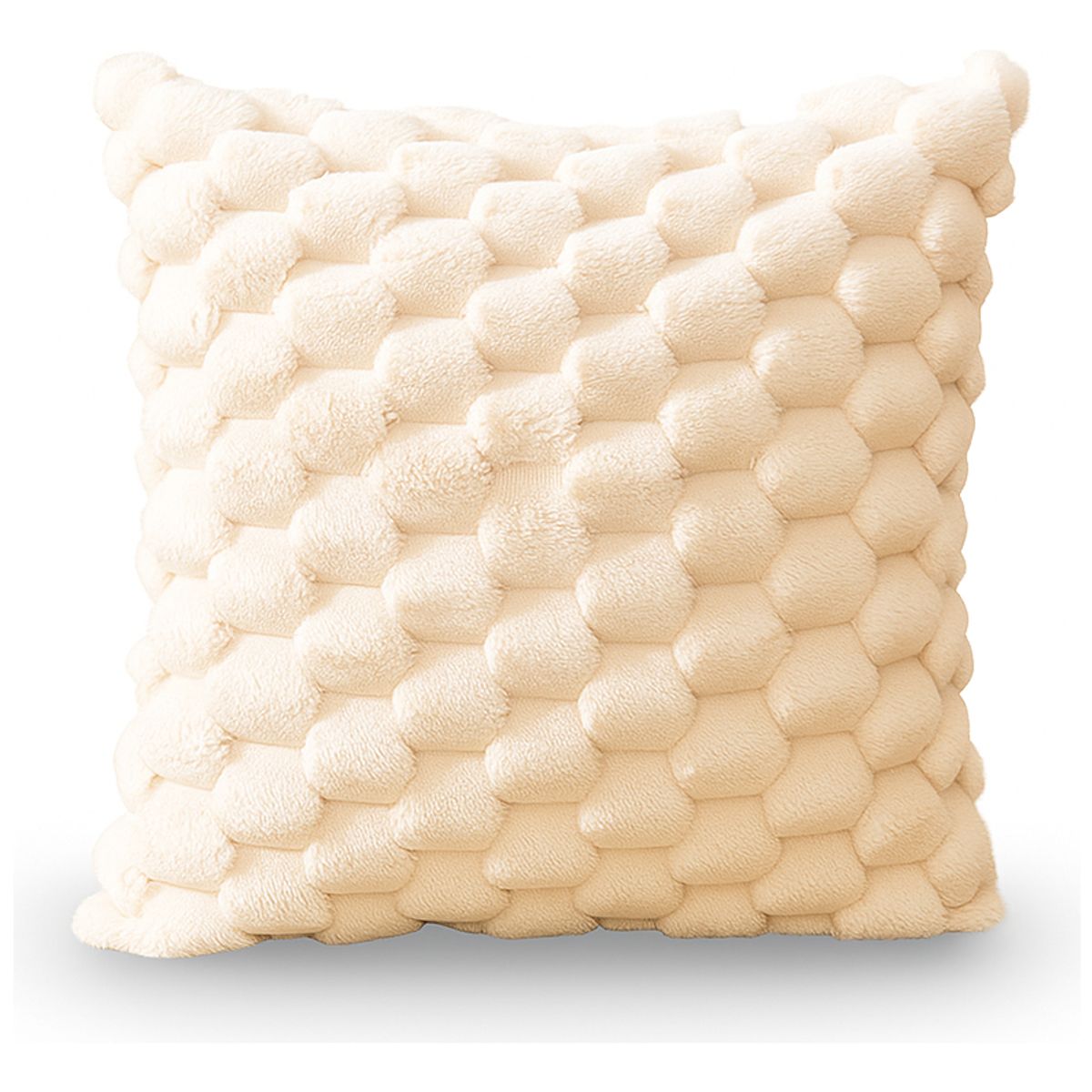 ARMONIA - Funda cojín beige burbuja 45x45 suave decoración Chile 651
