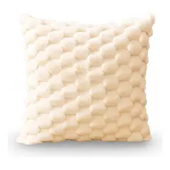 ARMONIA - Funda cojín beige burbuja 45x45 suave decoración Chile 651