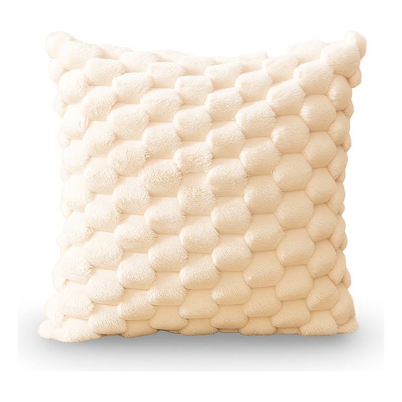 ARMONIA - Funda cojín beige burbuja 45x45 suave decoración Chile 651