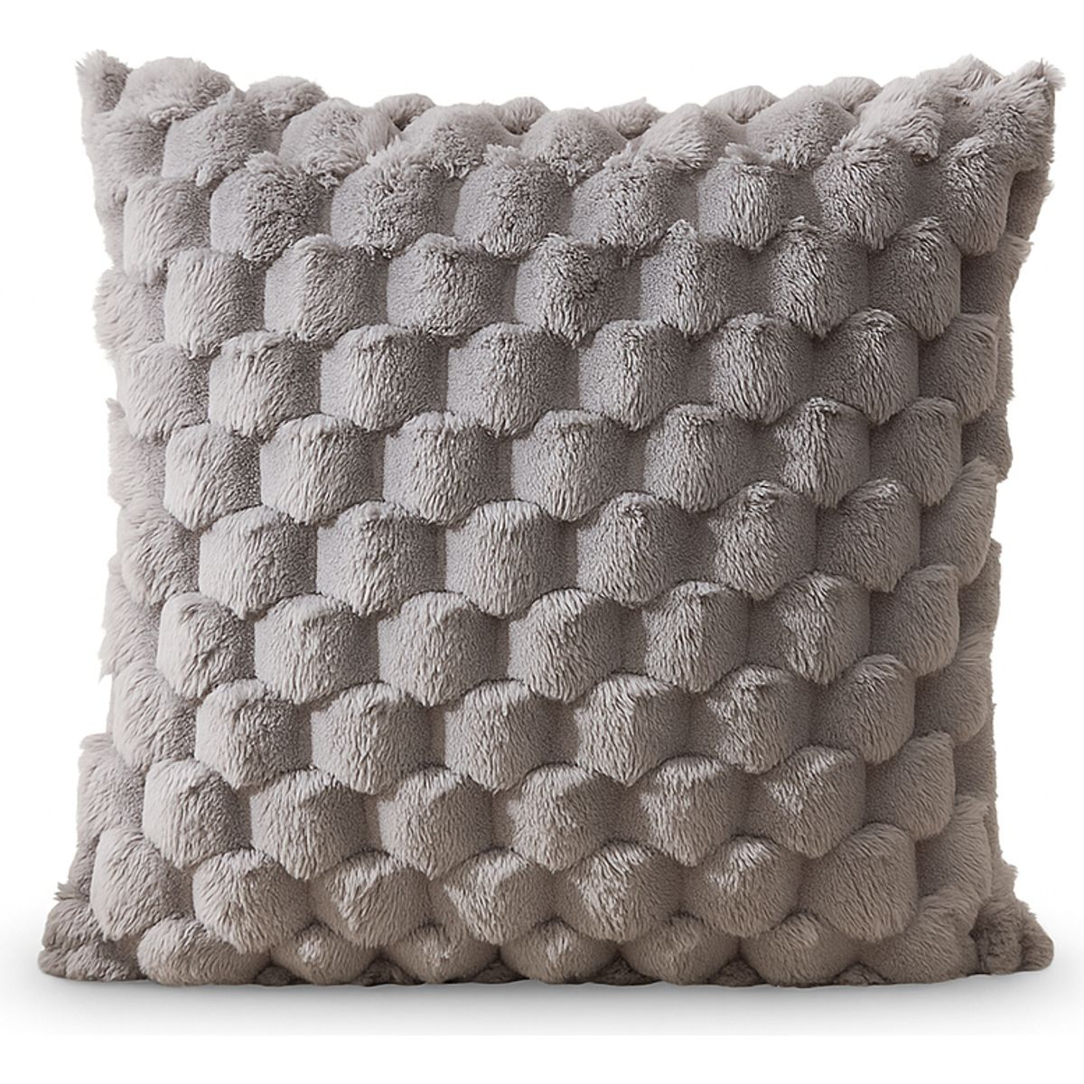 ARMONIA - Funda cojín burbuja gris 45x45 suave decoración Chile 651