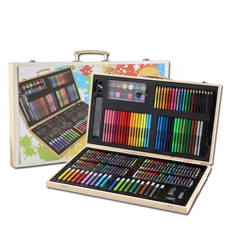 GENERICO - Maleta Madera / Set De Arte 180 Piezas Lápices Para Colorear