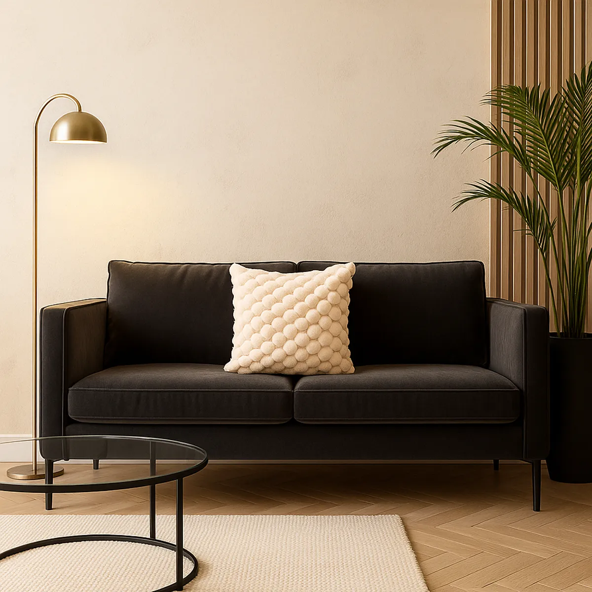 ARMONIA - Funda cojín beige burbuja 45x45 suave decoración Chile 651