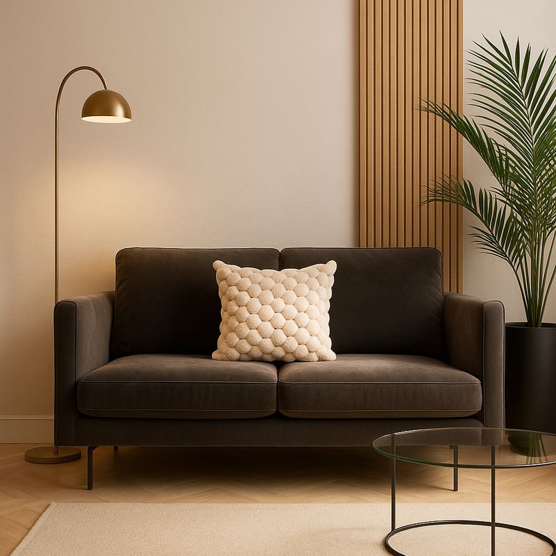 ARMONIA - Funda almohadón burbuja beige 45x45 suave living Chile 651