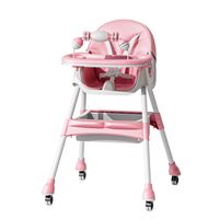 Silla Comer Bebe Doble Altura Safe Baby Entretenida Rosada