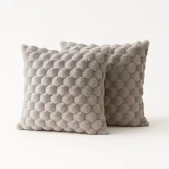 ARMONIA - Pack 2 cubre cojines gris burbuja 45x45 moderno hogar 651