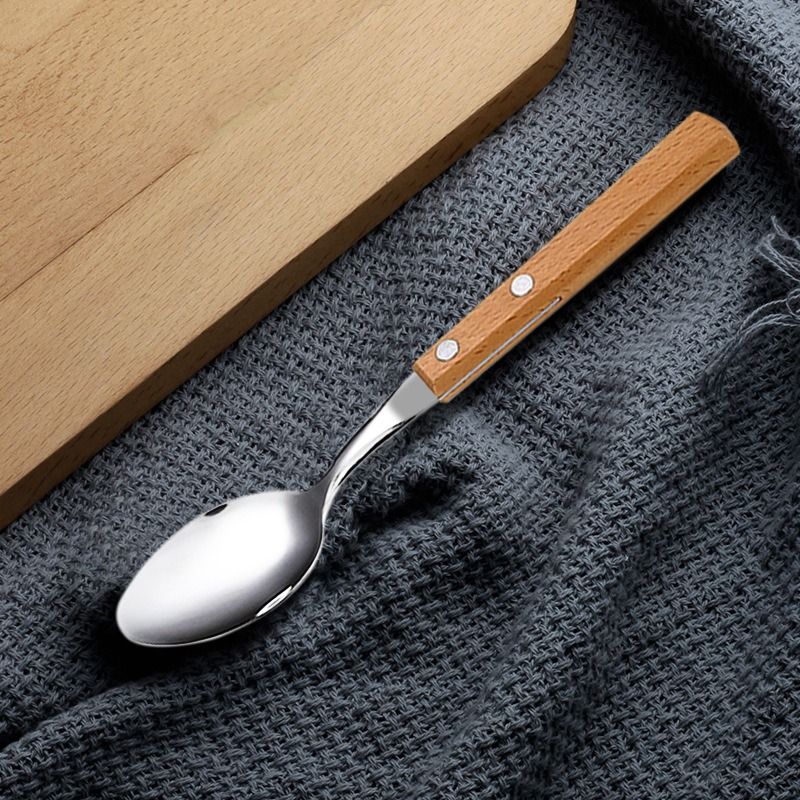 WAKESHOME - Set De Cubiertos Para Asado 6 Pieza Cuchilleria Mango Madera
