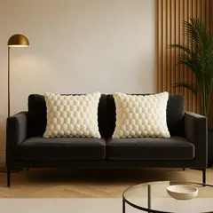 ARMONIA - Pack 2 fundas decorativas blanco burbuja 45x45 dormitorio 651