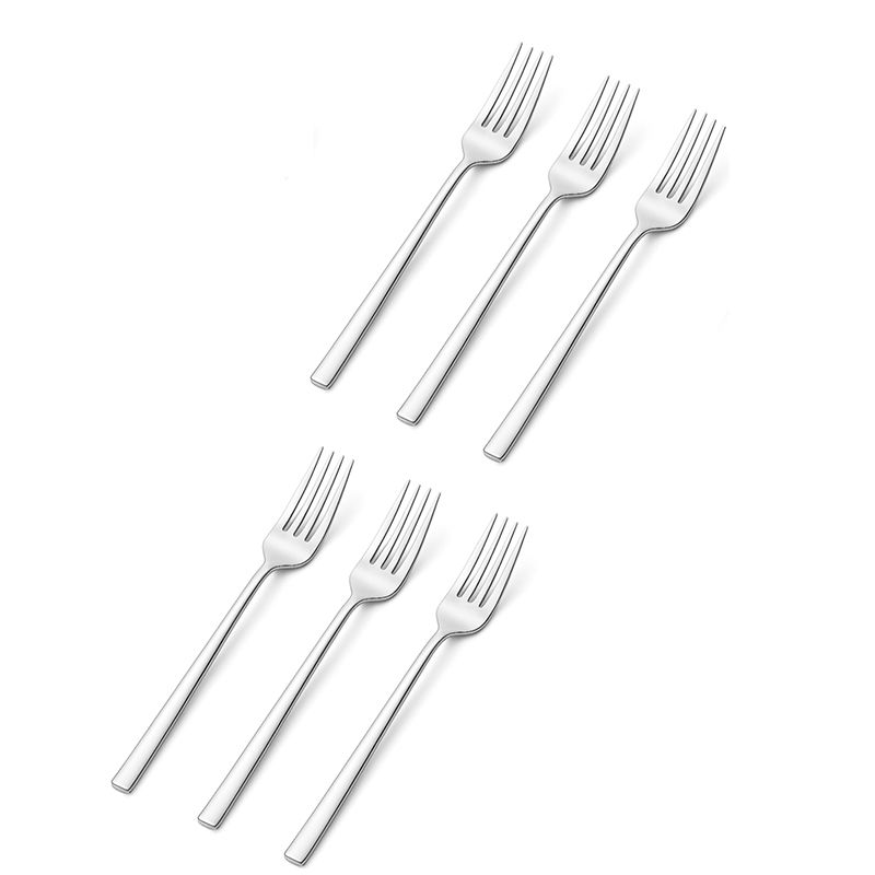 WAKESHOME - Set De Cubiertos De Lujo 6 Piezas Cuchilleria Plateado-Tenedor de mesa