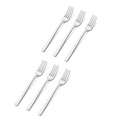 WAKESHOME - Set De Cubiertos De Lujo 6 Piezas Cuchilleria Plateado-Tenedor de mesa