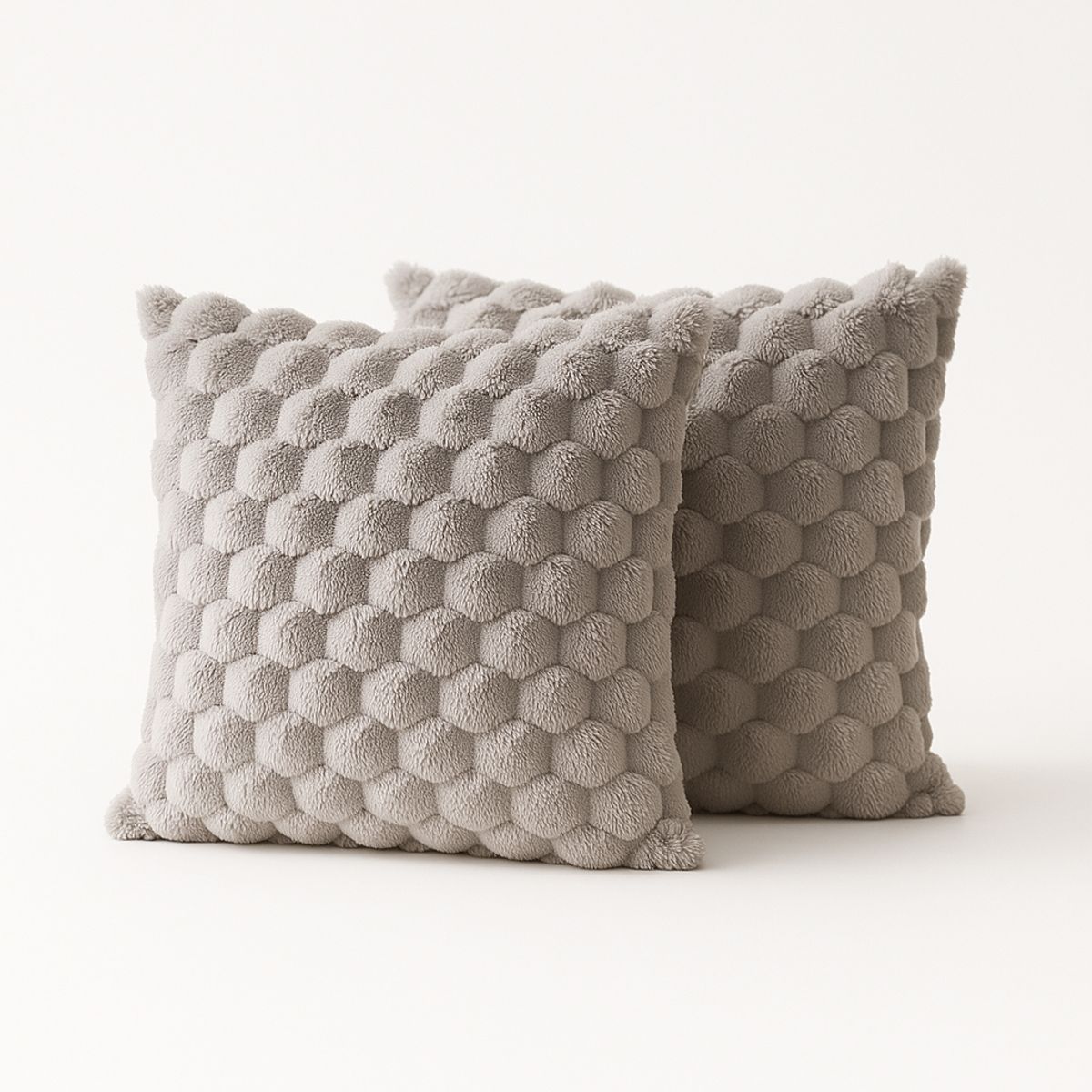 ARMONIA - Pack 2 fundas almohadón gris burbuja 45x45 sofá 651