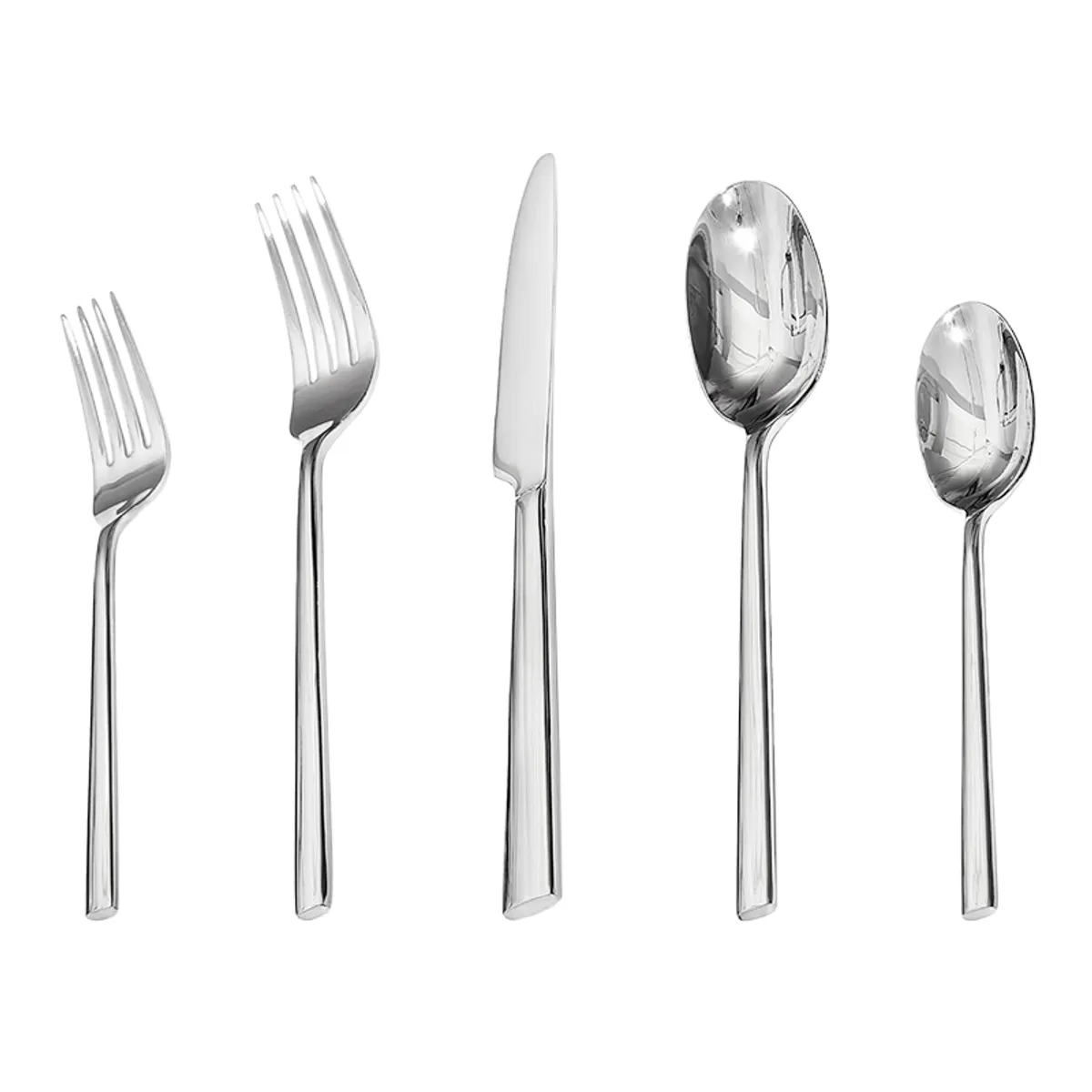 WAKESHOME - Set De Cubiertos De Lujo 6 Piezas Cuchilleria Plateado-Cuchillo de mesa