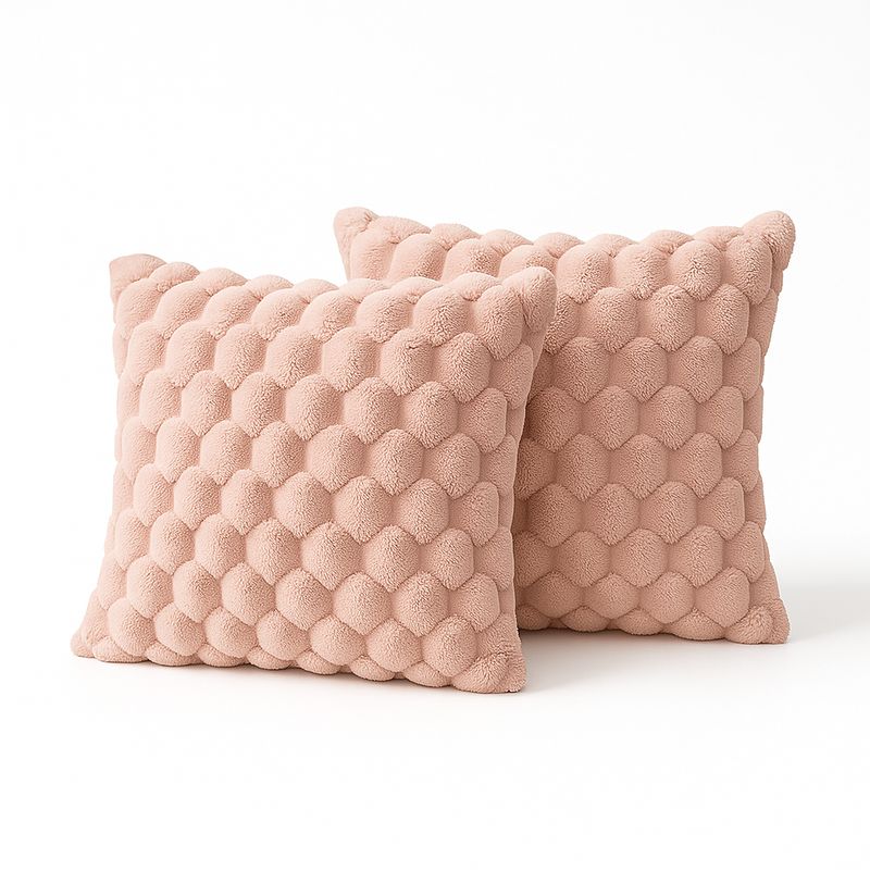 ARMONIA - Pack 2 fundas almohadón rosa burbuja 45x45 hogar 651