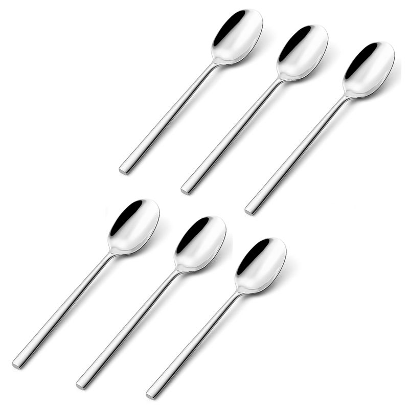 WAKESHOME - Set De Cubiertos De Lujo 6 Piezas Cuchilleria Plateado - Cuchara pequeña