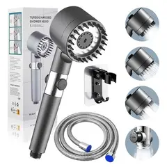 GENERICO - Rociador De Ducha + Manguera De 1,5m Turbo Masajeador 4 En 1