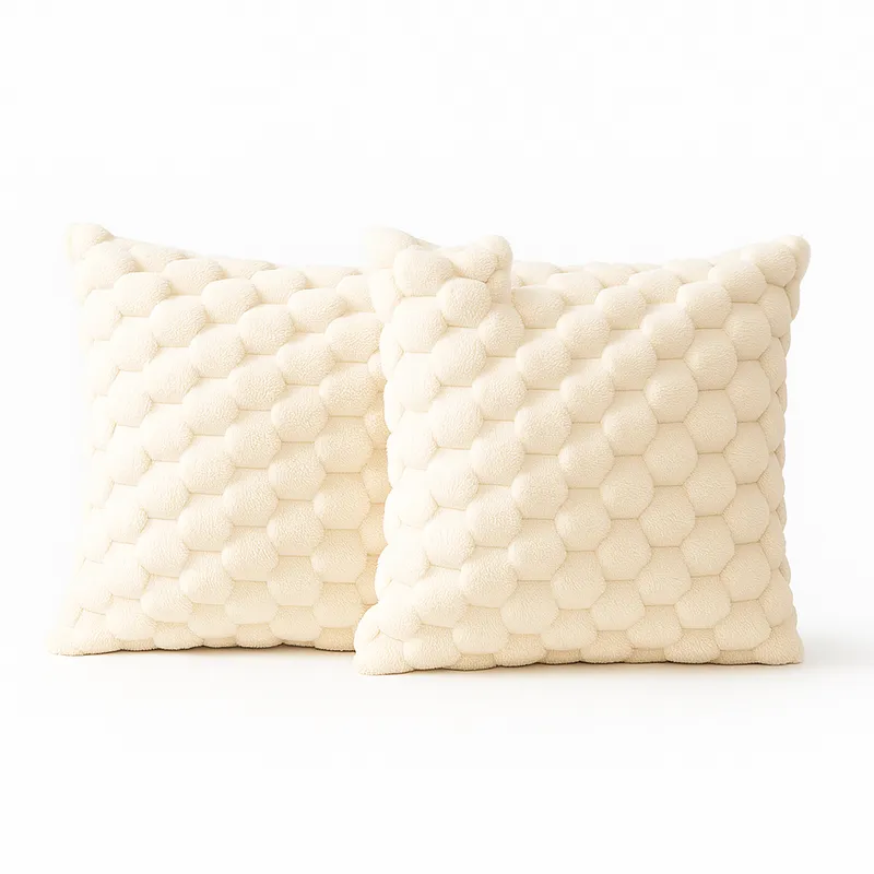 ARMONIA - Pack 2 fundas cojín burbuja beige 45x45 living CL 651