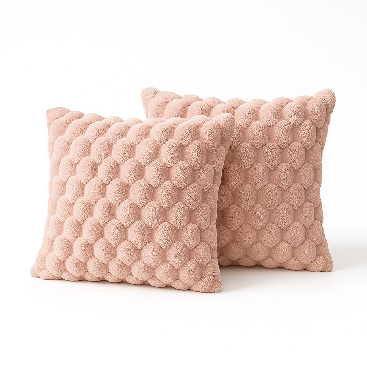 ARMONIA - Pack 2 fundas cojín rosa burbuja 45x45 living chileno 651