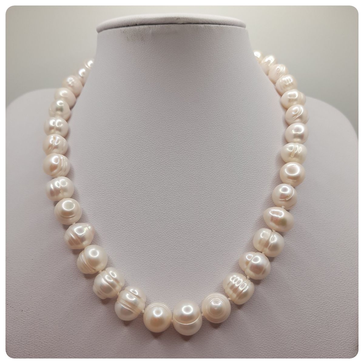 CAT JOYAS - Collar perlas de rio naturales broche de plata 925