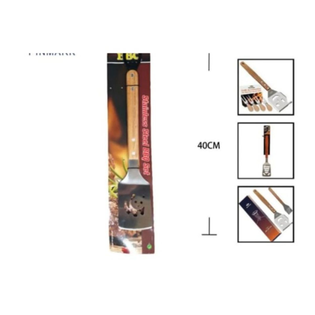 GENERICO - Set Espatulas Para Barcacoa Acero Inoxidable