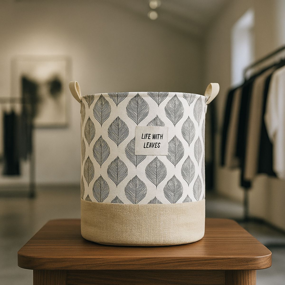 ARMONIA - Canasto yute 40x50 hojas pequeñas almacenamiento sala 692.