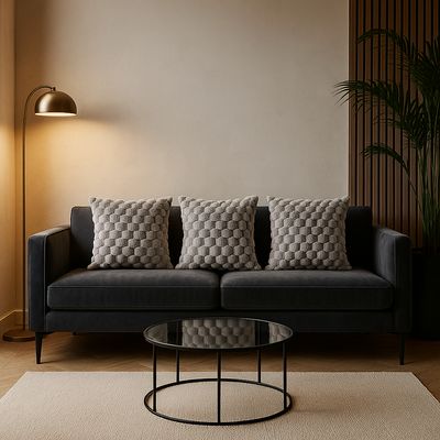 Imagen 2 del producto Pack 3 fundas cojín gris burbuja 45x45 suave decoración 651