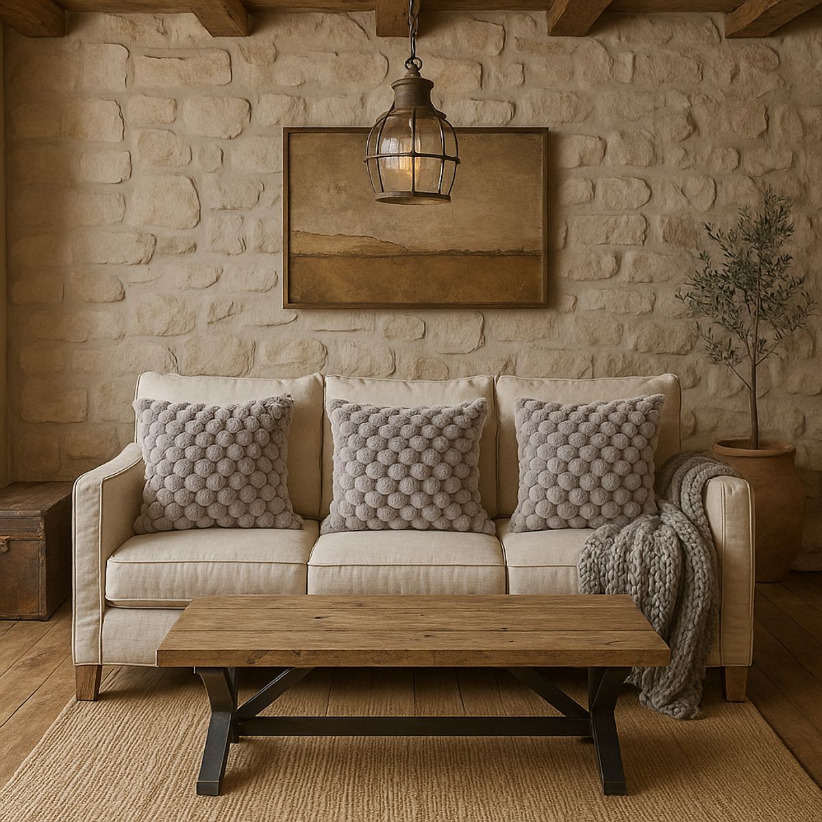 ARMONIA - Pack 3 fundas almohadón gris burbuja 45x45 sofá 651