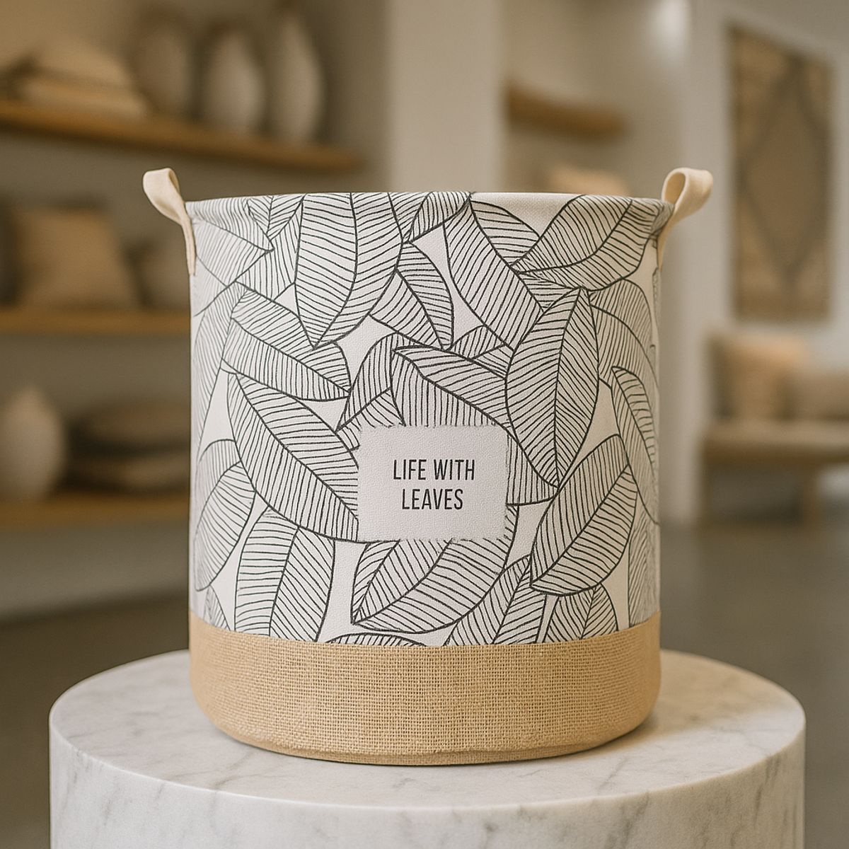 ARMONIA - Cesta yute 40x50 hojas grandes organizador living CL 693