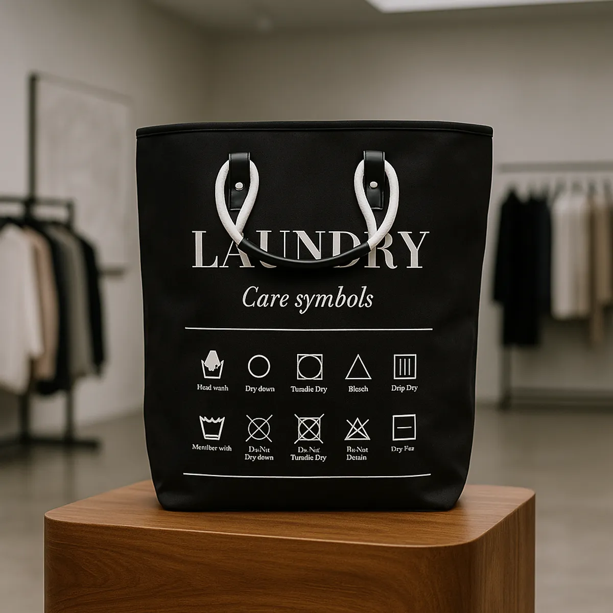 ARMONIA - Canasto organizador ropa Deluxe negro 50x32x32 baño 697