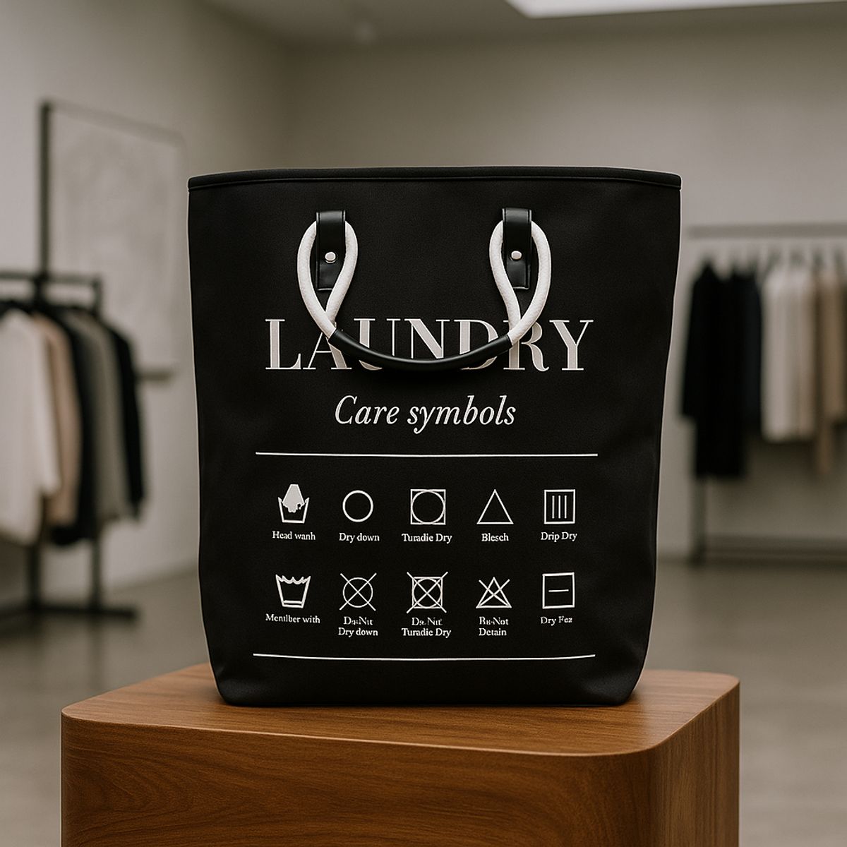 ARMONIA - Canasto organizador ropa Deluxe negro 50x32x32 baño 697