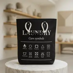 ARMONIA - Cesto ropa Deluxe negro 50x32x32 con asas lavandería 697