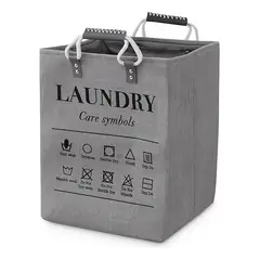 ARMONIA - Canasto ropa Deluxe gris 50x32x32 plegable lavadero 698