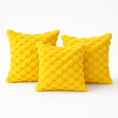 ARMONIA - Pack 3 fundas cojín burbuja amarillo 45x45 living CL 651
