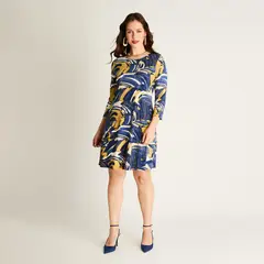 LORENZO DI PONTTI - Vestido Corto Azul Estampado