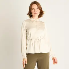 LORENZO DI PONTTI - Blusa Arena con Amarra en la Cintura
