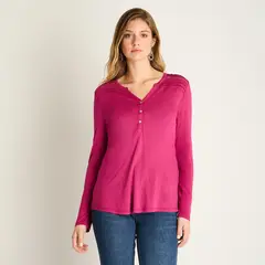 LORENZO DI PONTTI - Polera Magenta con Botones