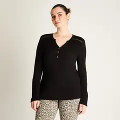LORENZO DI PONTTI - Polera Negra con Botones