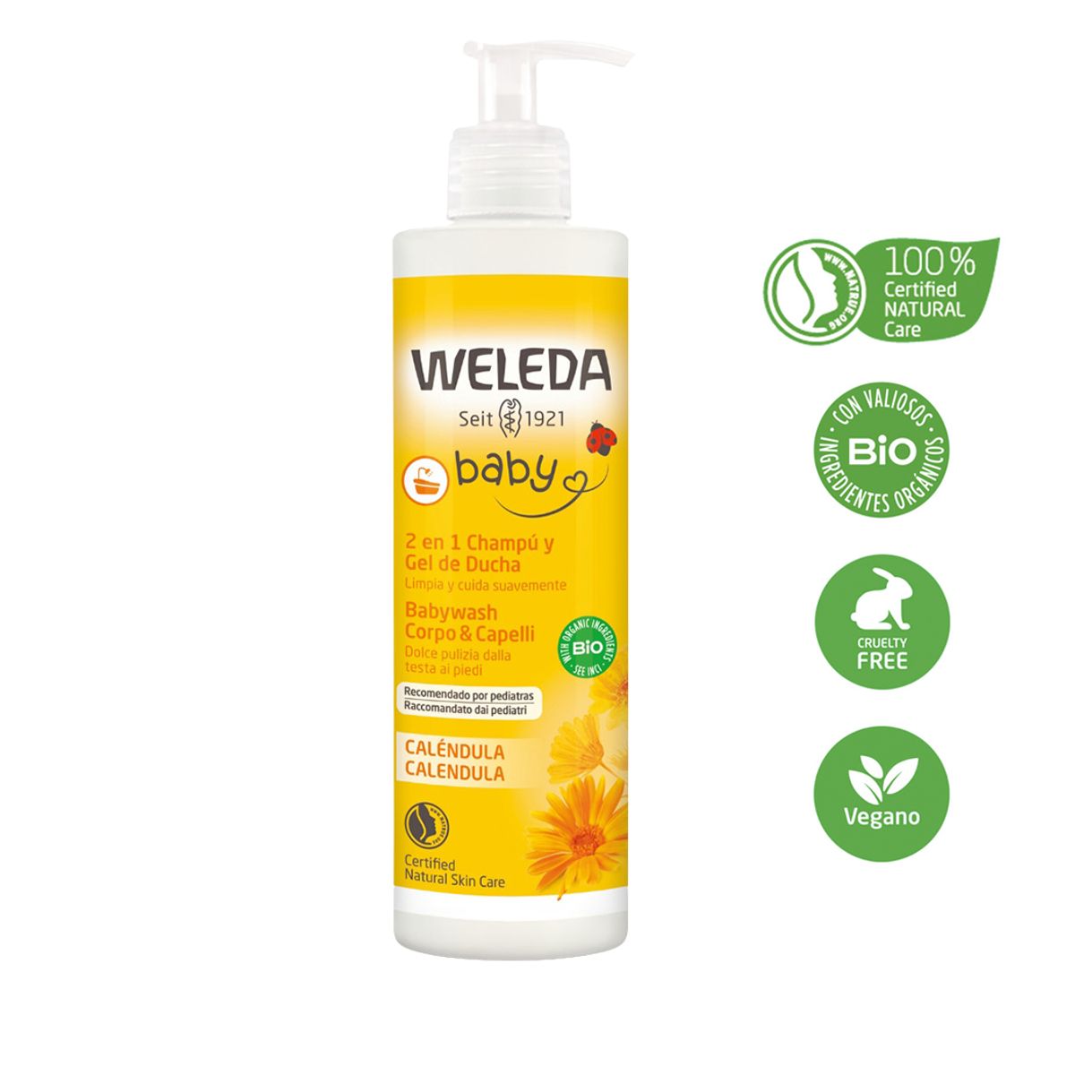 WELEDA - Champú y Gel de Ducha de Caléndula 400 ML