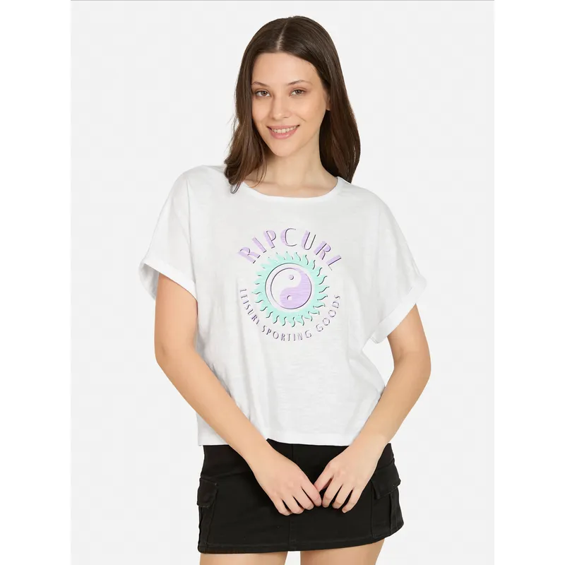 RIP CURL - Polera MC Flowcrest Blanco Mujer Rip Curl - Blanco
