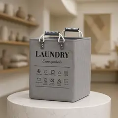 ARMONIA - Cesto Deluxe gris 50x32x32 para ropa sucia dormitorio 698