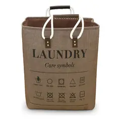 ARMONIA - Canasto ropa Deluxe marrón 50x32x32 plegable lavadero 699