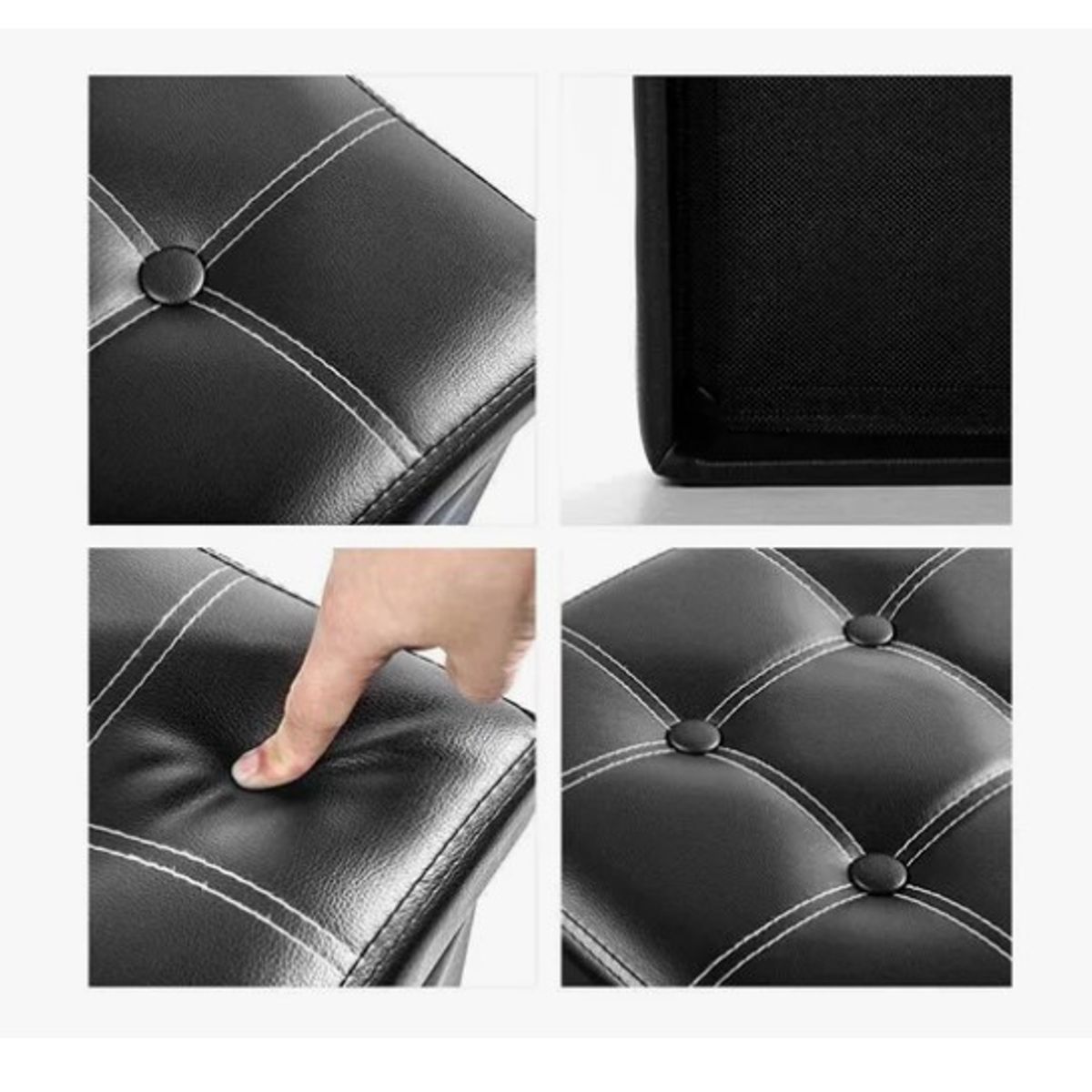 OFERTABKN - Baul Tomy Plegable Ecocuero Asiento 38cm Puff Pouf Caja